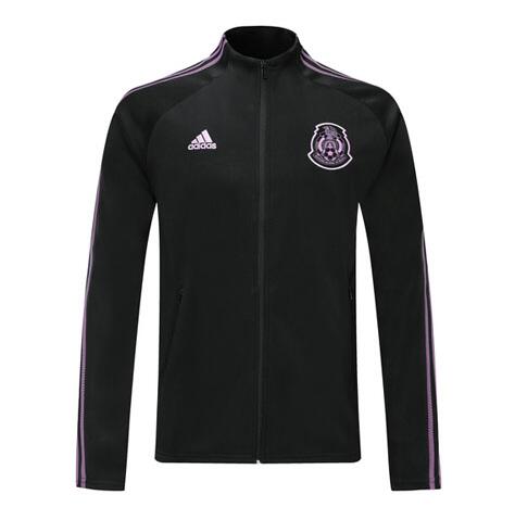 2020 Mexico Black Purple High Neck Collar Training Jacket